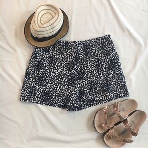 Loft white and blue patterned shorts. EUC